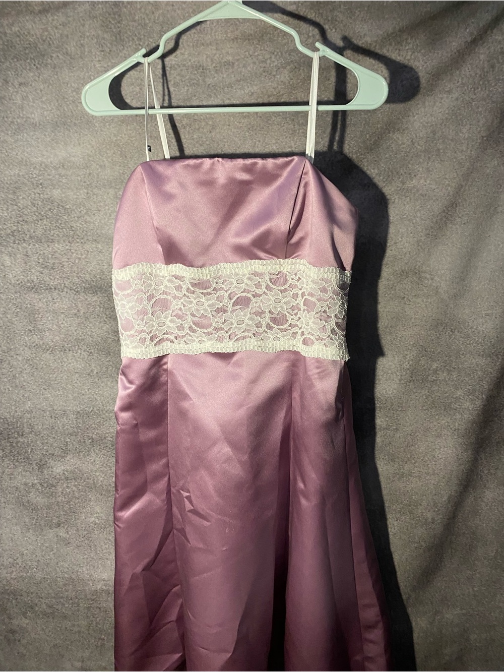 Wtoo by Watters Lilac Pink Satin Lace Waist Formal Bridesmaid Prom Dress Size 8⁠